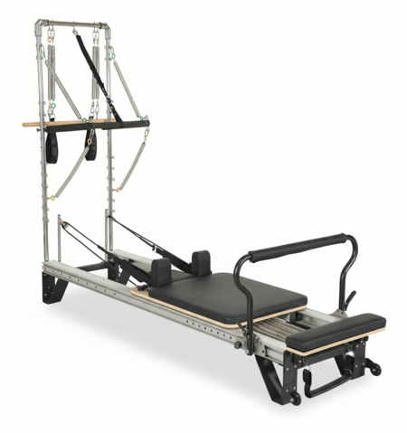 Cuore Pilates -reformer alumiinitornilla: säädettävä vastus, kevyt ja helppo kuljettaa